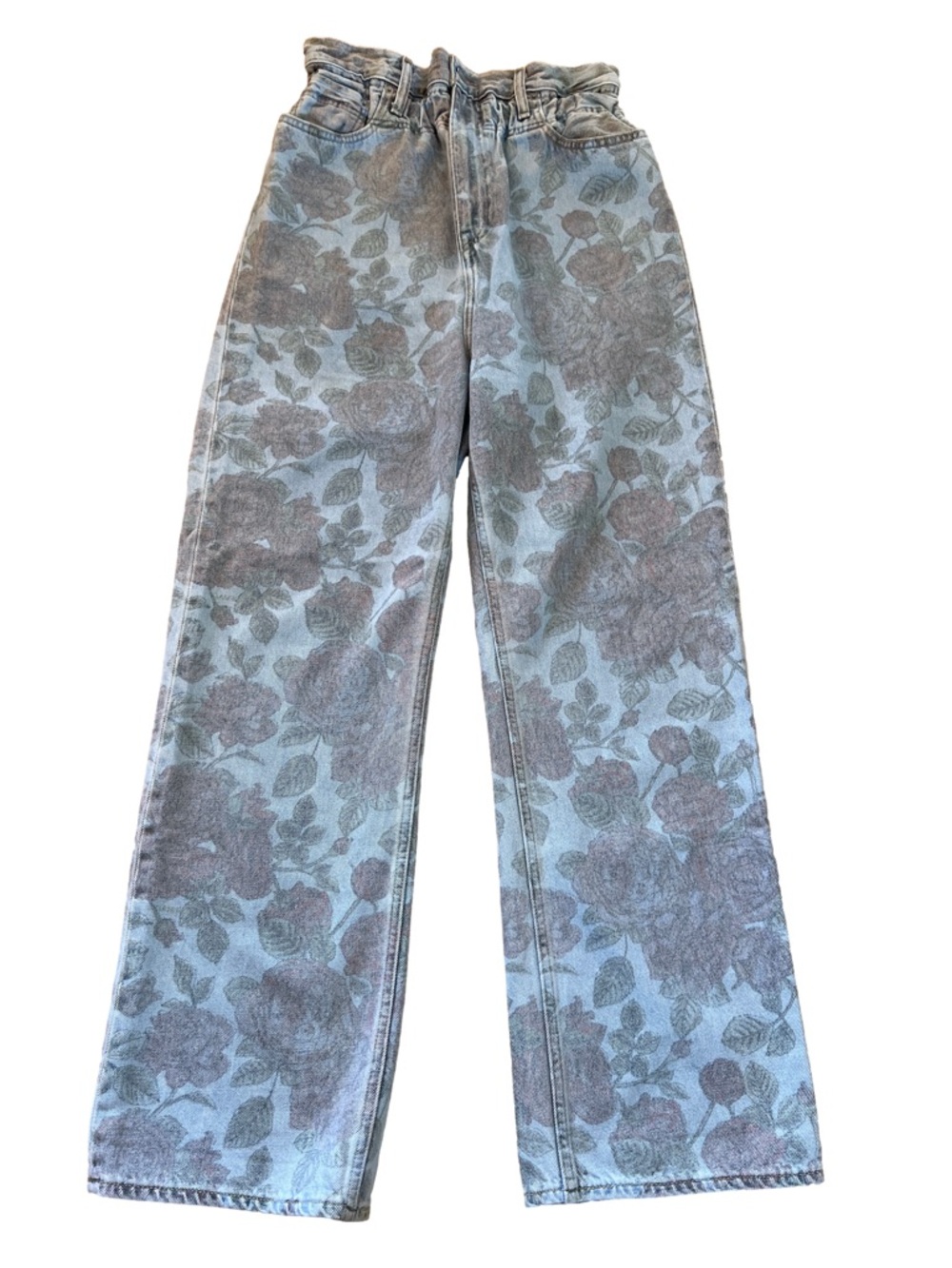 Ganni x Levi's floral print high-rise paper bag Jeans - Picture 3 of 9